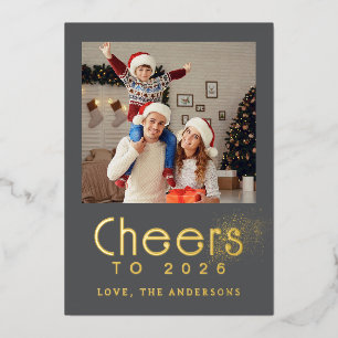 Elegant Modern Happy New Year 2026 Family Photo