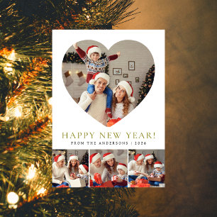 Elegant Modern Happy New Year 2026 Family Photo Holiday Card