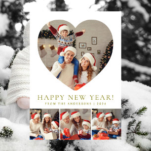 Elegant Modern Happy New Year 2026 Family Photo Holiday Card