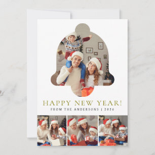 Elegant Modern Happy New Year 2026 Family Photo Holiday Card