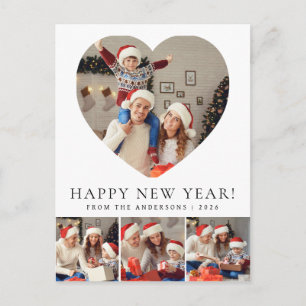 Elegant Modern Happy New Year 2026 Family Photo Holiday Postcard