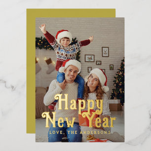 Elegant Modern Happy New Year Family Photo