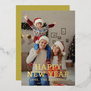 Elegant Modern Happy New Year Family Photo