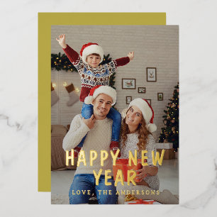 Elegant Modern Happy New Year Family Photo