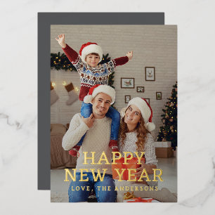 Elegant Modern Happy New Year Family Photo