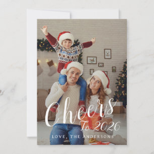 Elegant Modern Happy New Year Family Photo Holiday Card