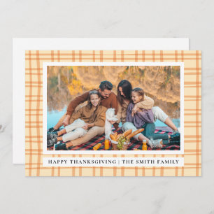 Elegant Modern Happy Thanksgiving Autumn Photo Holiday Card