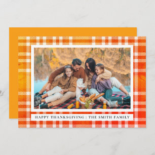 Elegant Modern Happy Thanksgiving Autumn Photo Holiday Card