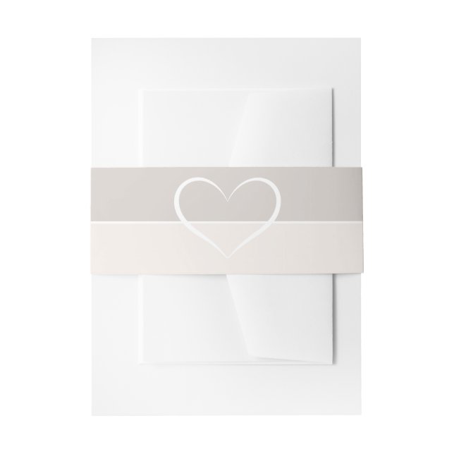 Elegant modern heart wedding Silhouette Collection Invitation Belly Band (Front Example)