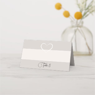 Elegant modern heart wedding Silhouette Collection Place Card