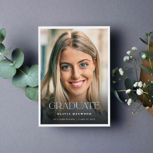 Elegant Modern High School Graduation Announcement