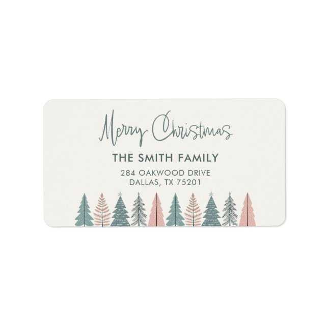 Elegant Modern Holiday Christmas Label (Front)