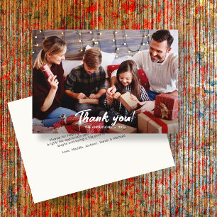 Elegant Modern Holiday Photo Thank You Card