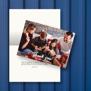 Elegant Modern Holiday Photo Thank You Card