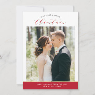 elegant modern holiday wedding announcement