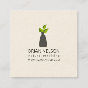 Elegant Modern Holistic Medicine Minimalist Square Business Card