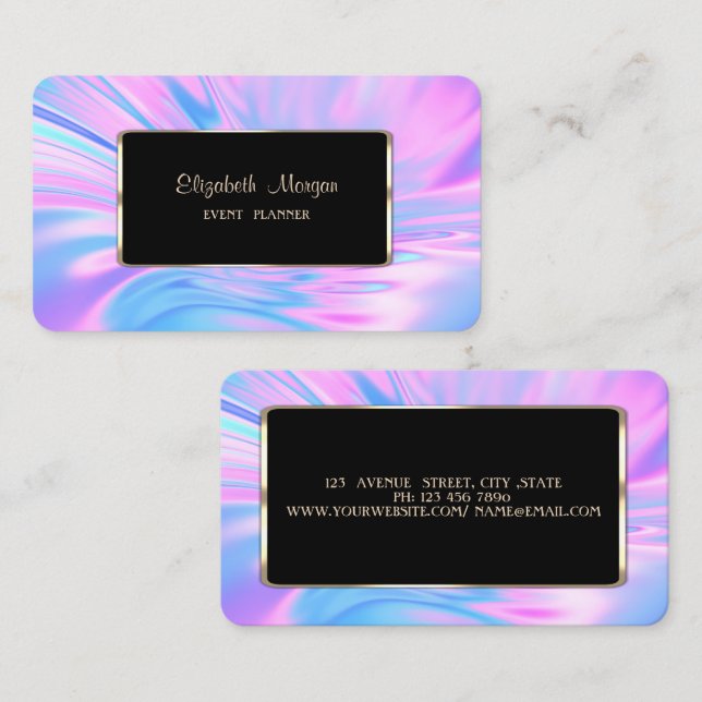 Elegant Modern Holographic Frame Business Card (Front/Back)