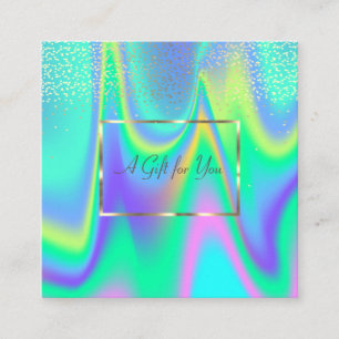Elegant Modern Holographic Gold Frame, Confetti Discount Card