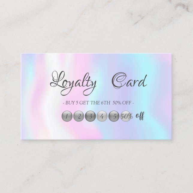 Elegant Modern Holographic Loyalty Card (Front)