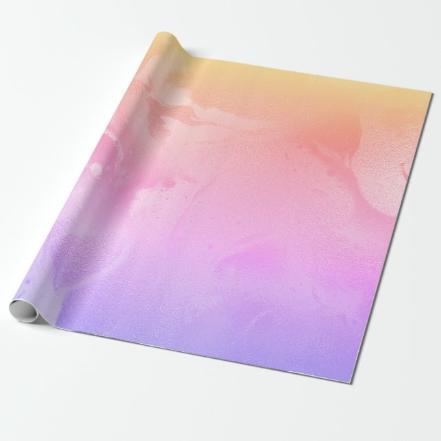 Elegant modern holographic marble wrapping paper (Unrolled)
