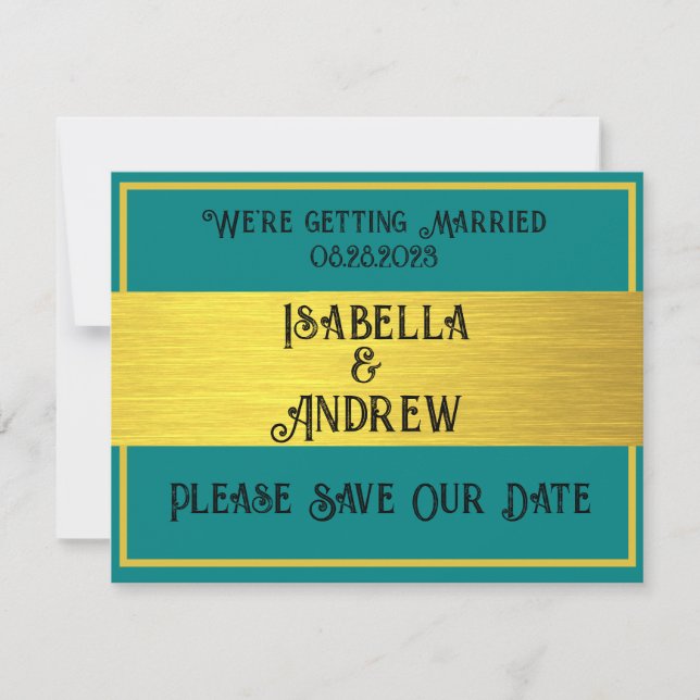 Elegant Modern Horizontal Wedding Announcement (Front)
