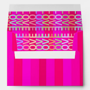 Elegant Modern Hot Pink and Colourful "LOVE" Envelope