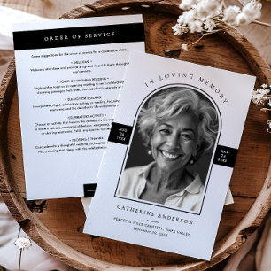 Elegant Modern In Loving Memory Arch Photo Funeral Programme