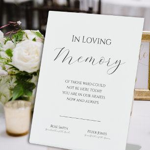 Elegant, Modern In Loving Memory Pedestal Sign