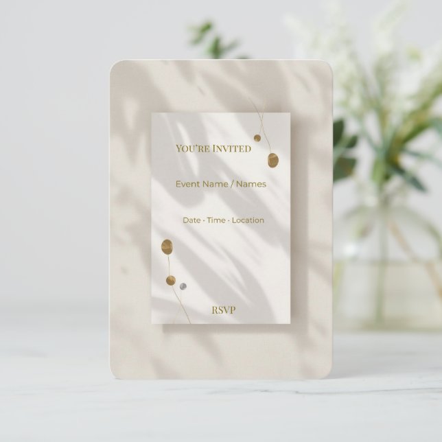 Elegant Modern Invitation Card Minimal Luxury Even (Standing Front)