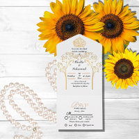 Elegant modern islamic wedding All In One Inv