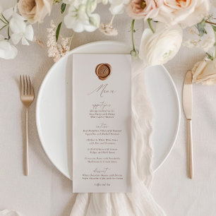 Elegant Modern Ivory Calligraphy Wedding Menu