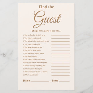 Elegant Modern Ivory Off-White Bridal Shower Game