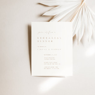 Elegant Modern Ivory Rehearsal Dinner Invitation
