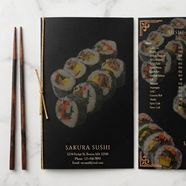 Elegant Modern Japanese Sushi Restaurant  Menu (Creator Uploaded)