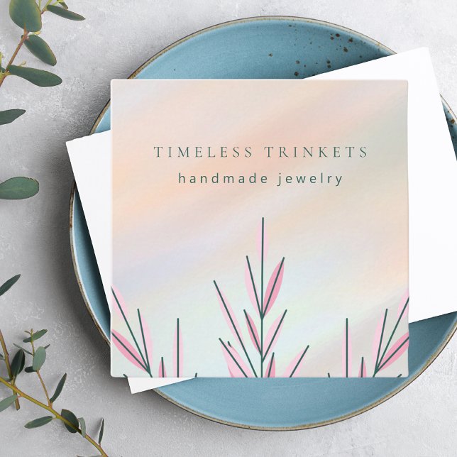 Elegant Modern Jewellery Designer Boho Square Business Card (Creator Uploaded)