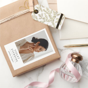 Elegant Modern Jewellery Designer Photo Rectangular Sticker