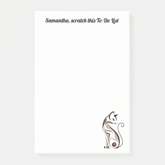Elegant Modern Kitty, Cat Mum,Funny Personalised Post-it Notes (Front)