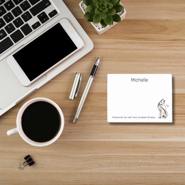 Elegant Modern Kitty,Cat Mum, Funny Personalised Post-it Notes (Creator Uploaded)