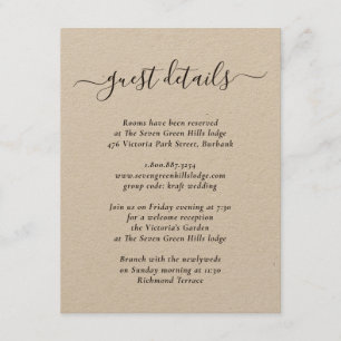 Elegant Modern Kraft Paper Enclosure Card