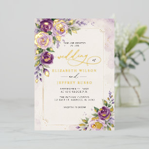 Elegant Modern Lavender Purple Floral Wedding