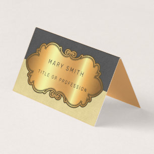 Elegant Modern Leather Gold Business Card