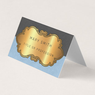 Elegant Modern Leather Gold Business Card