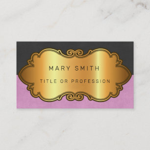 Elegant Modern Leather Gold Business Card