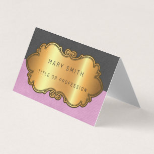 Elegant Modern Leather Gold Business Card