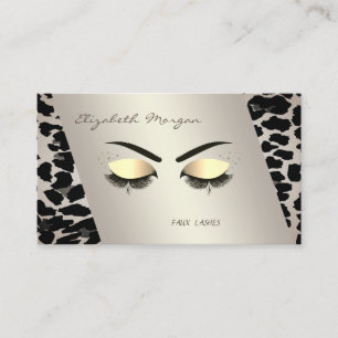 Elegant Modern,Leopard Print,Faux Lashes Business Card