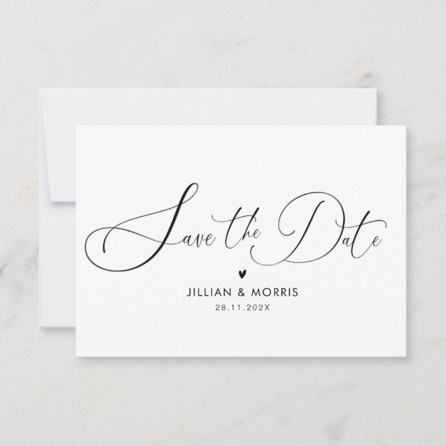 elegant modern lettering save the date invitation (Front)