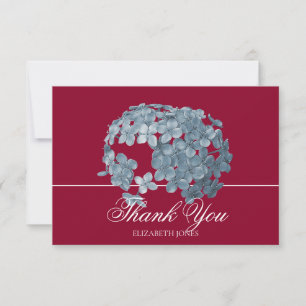 Elegant Modern Light Blue Floral Cluster Thank You Card