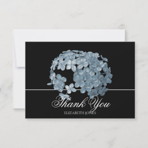 Elegant Modern Light Blue Floral Cluster Thank You Card