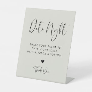 Elegant & Modern Light Sage Green Date night ideas Pedestal Sign