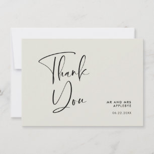 Elegant & modern Light sage green wedding Thank You Card